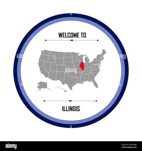 Illinois, Map of united states of america with landmark of Illinois ...