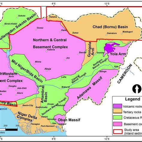 Geological Map Of Nigeria Showing The Three Inland Sedimentary Basins