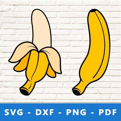 Banana Svg Peeled Banana Png Banana Vector Banana Clipart Banana Cricut Banana Silhouette