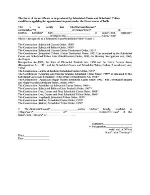 Fillable Online The Form Of Certificate To Be Produced By Scheduled