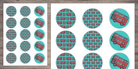 Big Red Bus Cupcake Toppers Twinkl Party Profesor Hizo