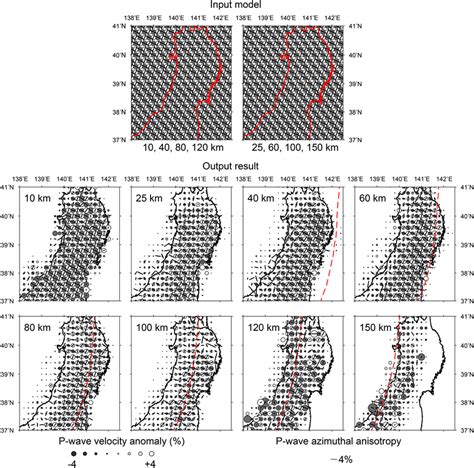 Map Views Showing Results Of A Checkerboard Resolution Test For P Wave