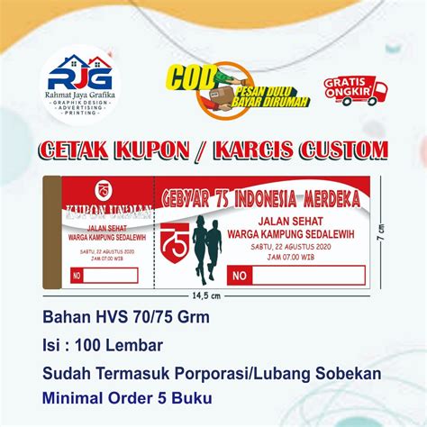 Jual Cetak Kupon Custom Cetak Karcis Custom Cetak Kupon Jalan