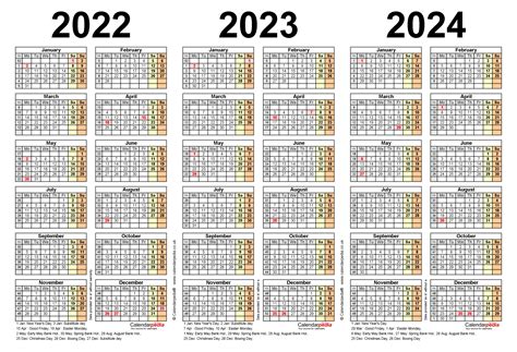 Calendar 2022 And 2023