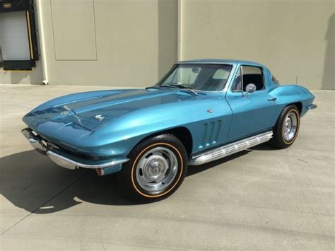 1966 Corvette Coupe 327 4spd Side Exhaust Nassau Blue Blue Frame Off S Match For Sale Photos