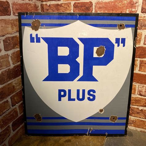 Vintage Enamel Sign Bp Sheild Matts Automobilia