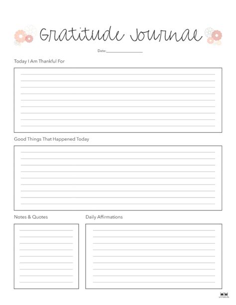 Gratitude Journal Templates 18 Free Printables Printabulk