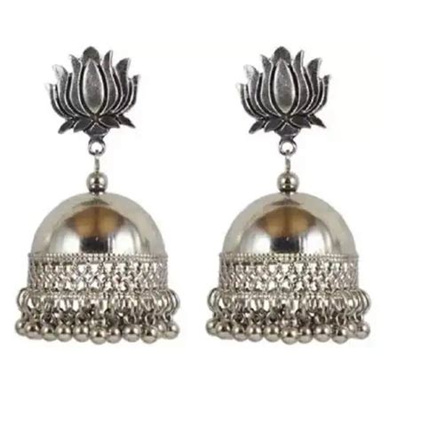 Buy Nityakshi Women S Traditional Oxidized Silver Big Lotus Kamal