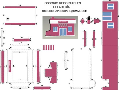 Ossorio Recortables De Papel Comercio De Venta De Helados Con Paredes