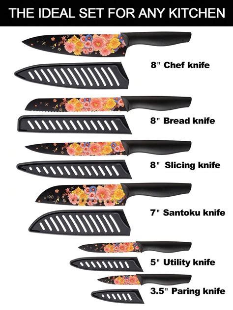 Marco Almond MA67 12 Piece Kitchen Knives Set Colorful And Fashionable