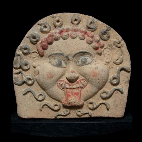 Terracotta Painted Gorgoneion Antefix Christoph Bacher