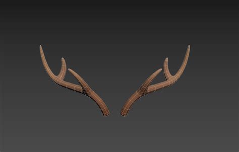 3d Model Deer Antler Vr Ar Low Poly Cgtrader