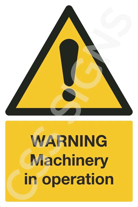 Warning Machinery In Operation Sign Sign Shop Ireland Css Signs