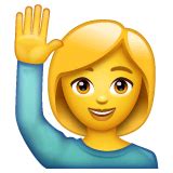 Woman Raising Hand Emoji