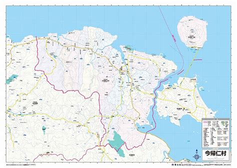 マップルの市町村別行政区分地図 沖縄県 今帰仁村 （カラー）を印刷販売マップル地図プリント