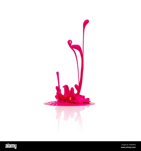 Pink Paint Splash Isolated On White Stock Photo Alamy