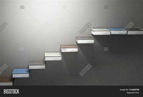 3d Books Stair Image And Photo Free Trial Bigstock