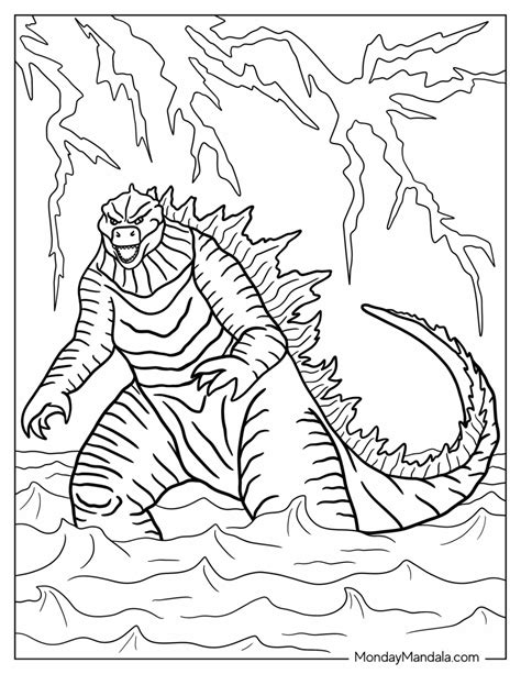 20 Godzilla Coloring Pages Free Pdf Printables