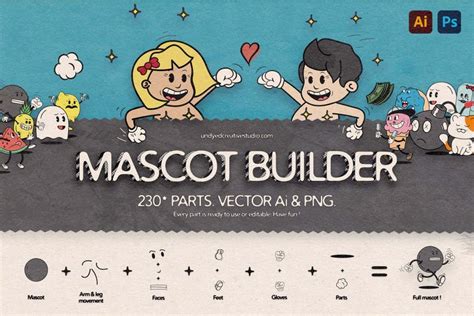 Mascot Builder Retro Cartoon Character Toolbox Design Cuts