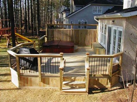 Deck With Hot Tub And Custom Privacy Fence Archadeck Outdoor Living