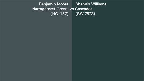 Benjamin Moore Narragansett Green Hc 157 Vs Sherwin Williams Cascades