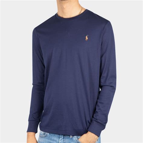 Polo Ralph Lauren Custom Slim Fit Long Sleeve Pima Cotton T Shirt