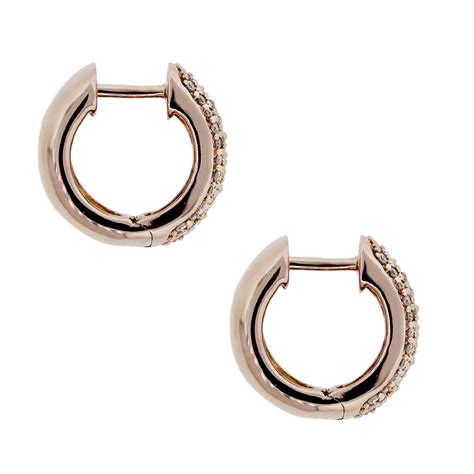 K Rose Gold And Pave Diamond Huggie Earrings Boca Raton