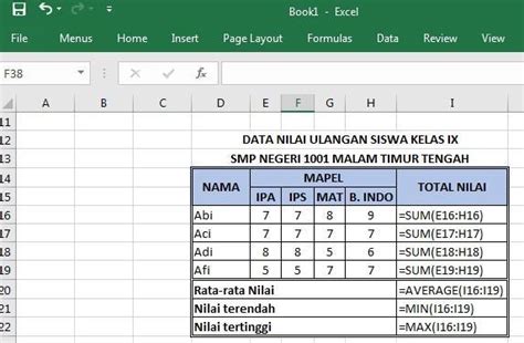 Rumus Menghitung Jumlah Nilai Di Excel Imagesee