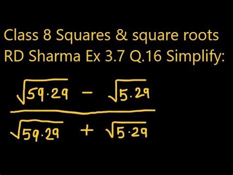 Simplify Square Roots Of Decimals Rd Sharma Ex Q I Class