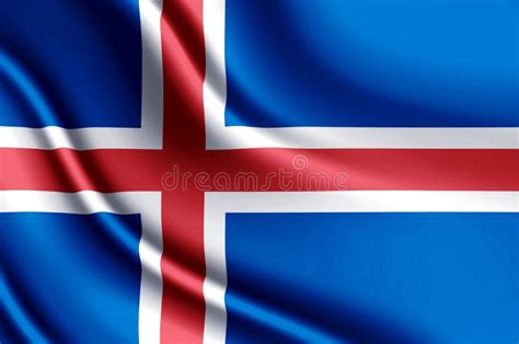 Ejemplo Realista De La Bandera De Islandia Stock De Ilustraci N