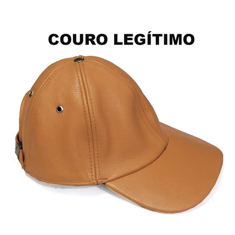 Boné de Couro 100 Couro Legítimo na Cor Caramelo Shopee Brasil