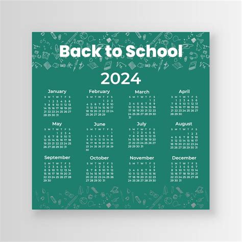 School Calendar 2024 Vectors And Illustrations For Free Download Freepik