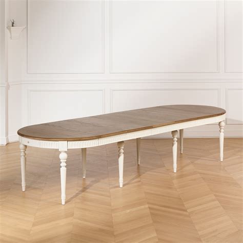 Table Ovale Extensible Style Shabby Chic En Bois Massif Personnes