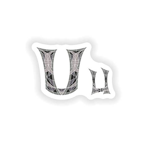 Sticker Low Poly Letter U In Gray Mosaic Polygon Vector Ai Eps Uidownload