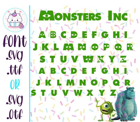 Monsters Inc Disney Font Svg Svg Alphabet Monsters Inc Birthday | The ...