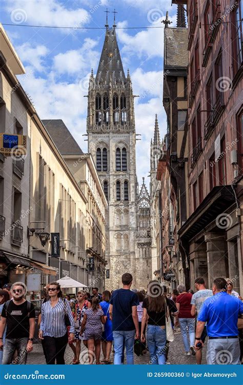 Gros Horloge Street Rouen France Editorial Image Image Of