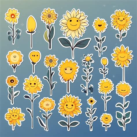 Premium Photo Sunflowers Stickers Sheet