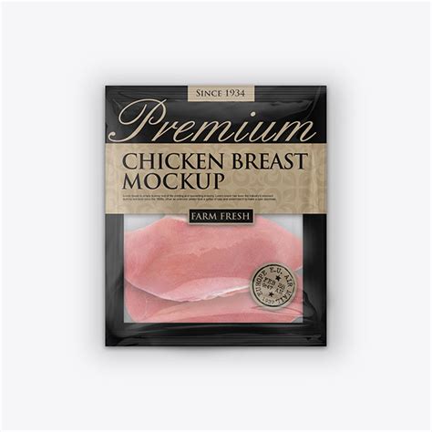 Packreate Chicken Breast Meat Vacuum Bag Packaging Mockup