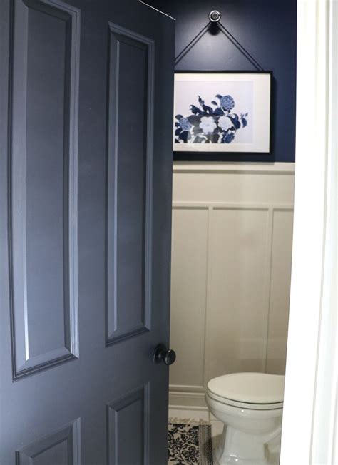 Navy Bathroom Makeover Navy Bathroom Decor Bathroom Laundry Room