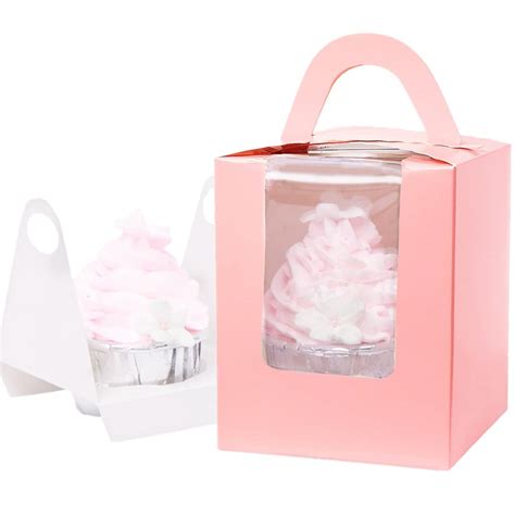 Buy 60 PCS Single Cupcake Boxes Cupcake Carrier With Handle And Window