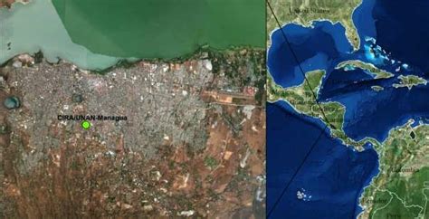 Mapa de ubicación del CIRA UNAN Managua y la ciudad de Managua en