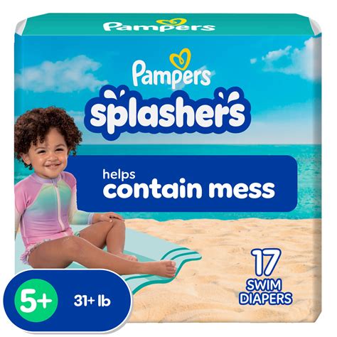 Pampers Splashers Swim Diapers, Size 5+, Disposable Baby Swim Diapers