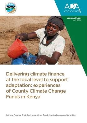 Delivering Climate Finance At The Local Level To Support Adaptation