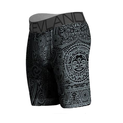 Cueca Boxer Long Leg Kevland Maori All Black Cinza