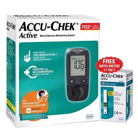 Buy ACCU-CHEK ACTIVE GLUCOMETER KIT (WITH FREE 10 STRIPS) Online & Get Upto 60% OFF at PharmEasy