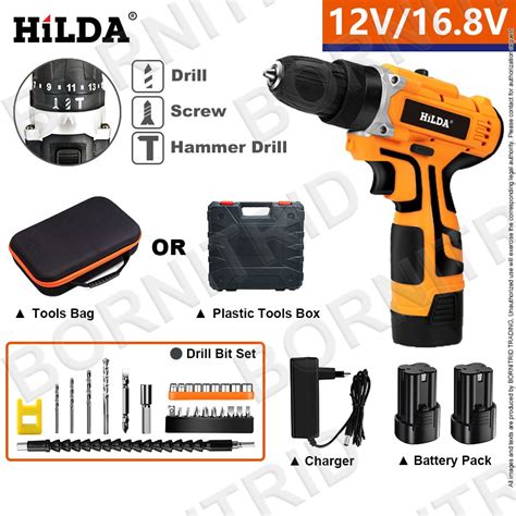 Hilda V V Li Ion Battery Speed Cordless Impact Hammer Drill