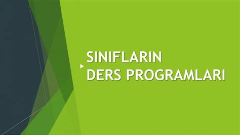 SINIFLARIN DERS PROGRAMI Mezitli Anadolu İmam Hatip Lisesi