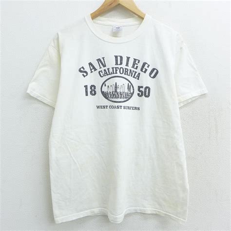 古着通販 L★古着 半袖 ビンテージ Tシャツ 00年代 00s サンディエゴ カリフォルニア コットン クルーネック 白