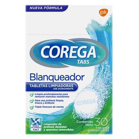 Corega Tabletas Limpiadoras Blanqueadoras 30 Tabs Perfumeria Milagros