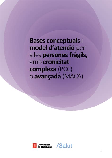 Model de Bases de Cronicitat 1 Bases conceptuals i model datenció